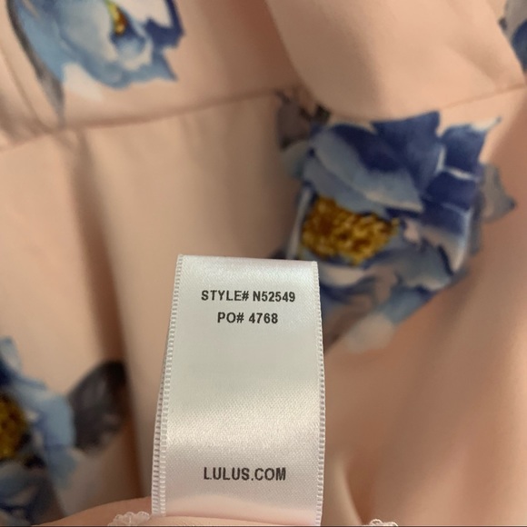 Lulu’s Garden Walk Blush Pink Floral Print Lace-Up Skater Dress - Picture 10 of 12